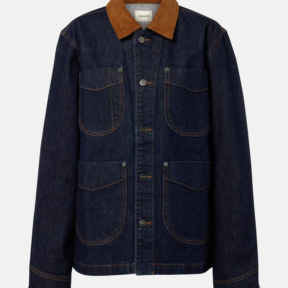 Khaite - Wyatt corduroy-trimmed denim jacket