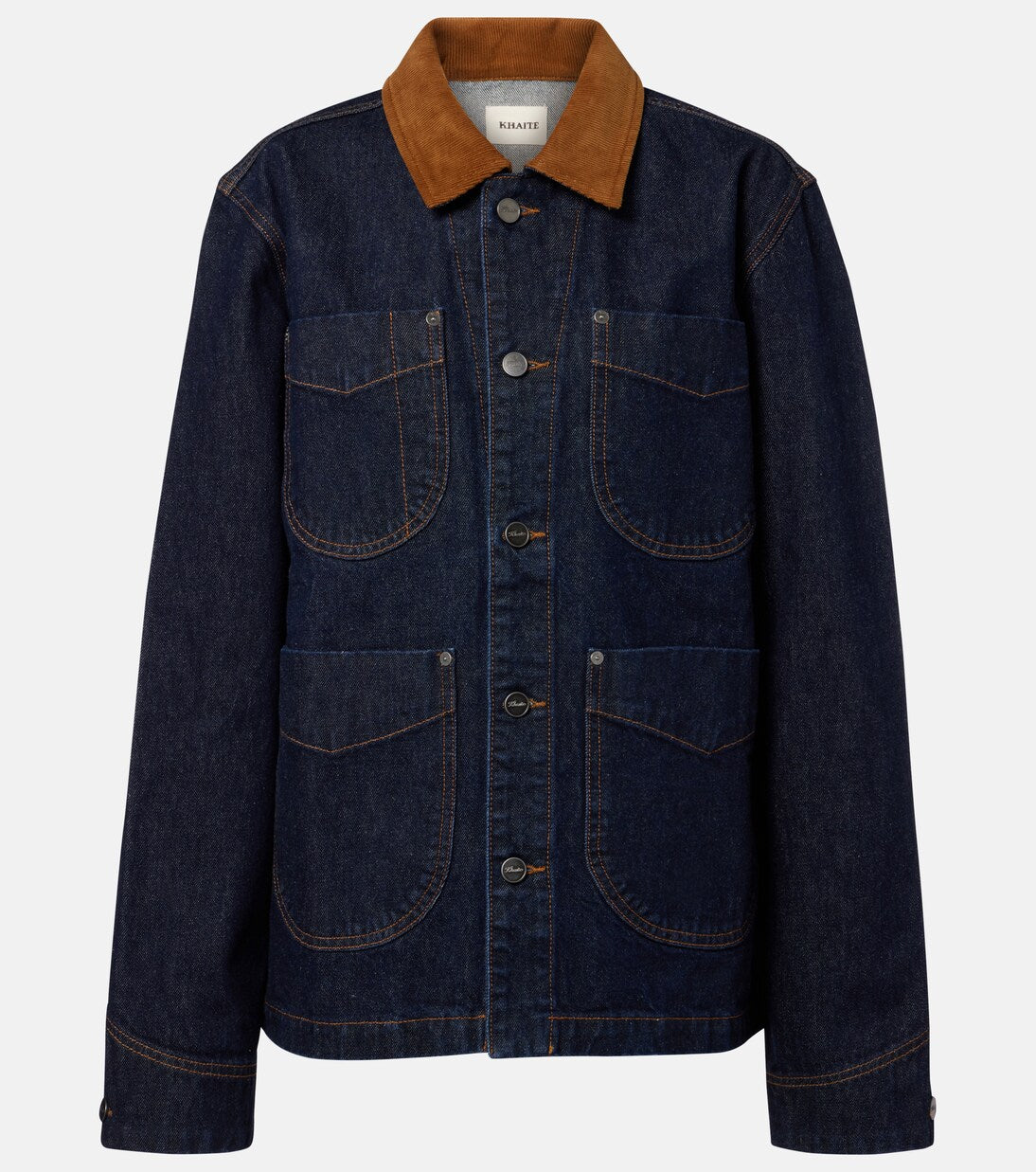 Khaite - Wyatt corduroy-trimmed denim jacket