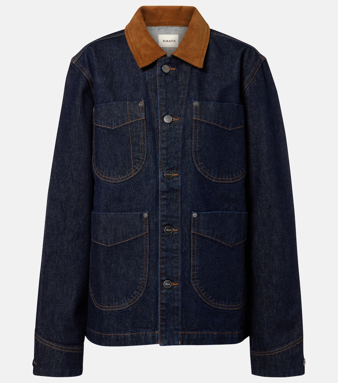 Khaite - Wyatt corduroy-trimmed denim jacket