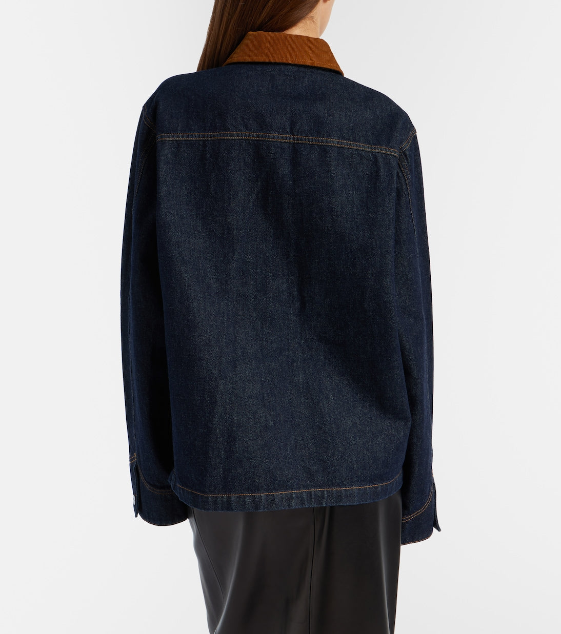 Khaite - Wyatt corduroy-trimmed denim jacket