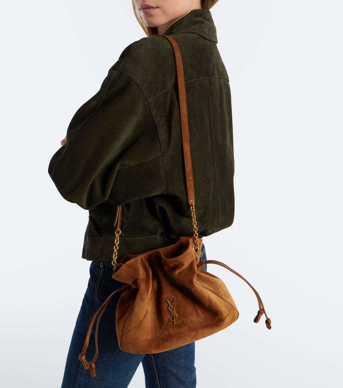 Saint Laurent - Jamie quilted suede shoulder bag