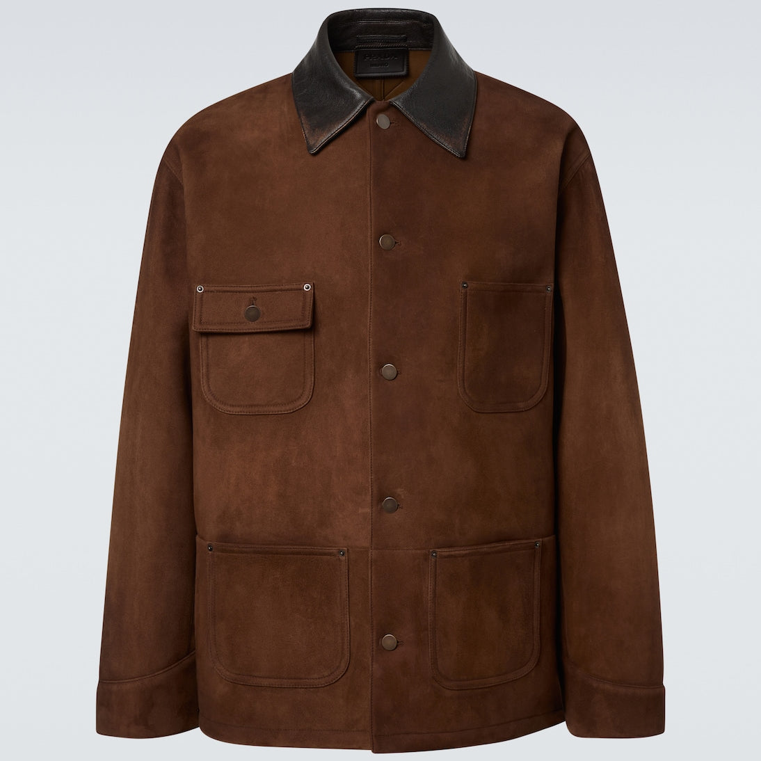 Prada - Leather-trimmed suede jacket