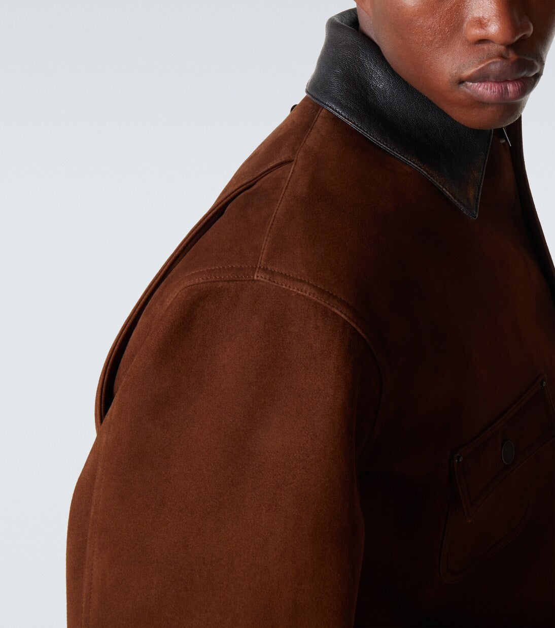 Prada - Leather-trimmed suede jacket