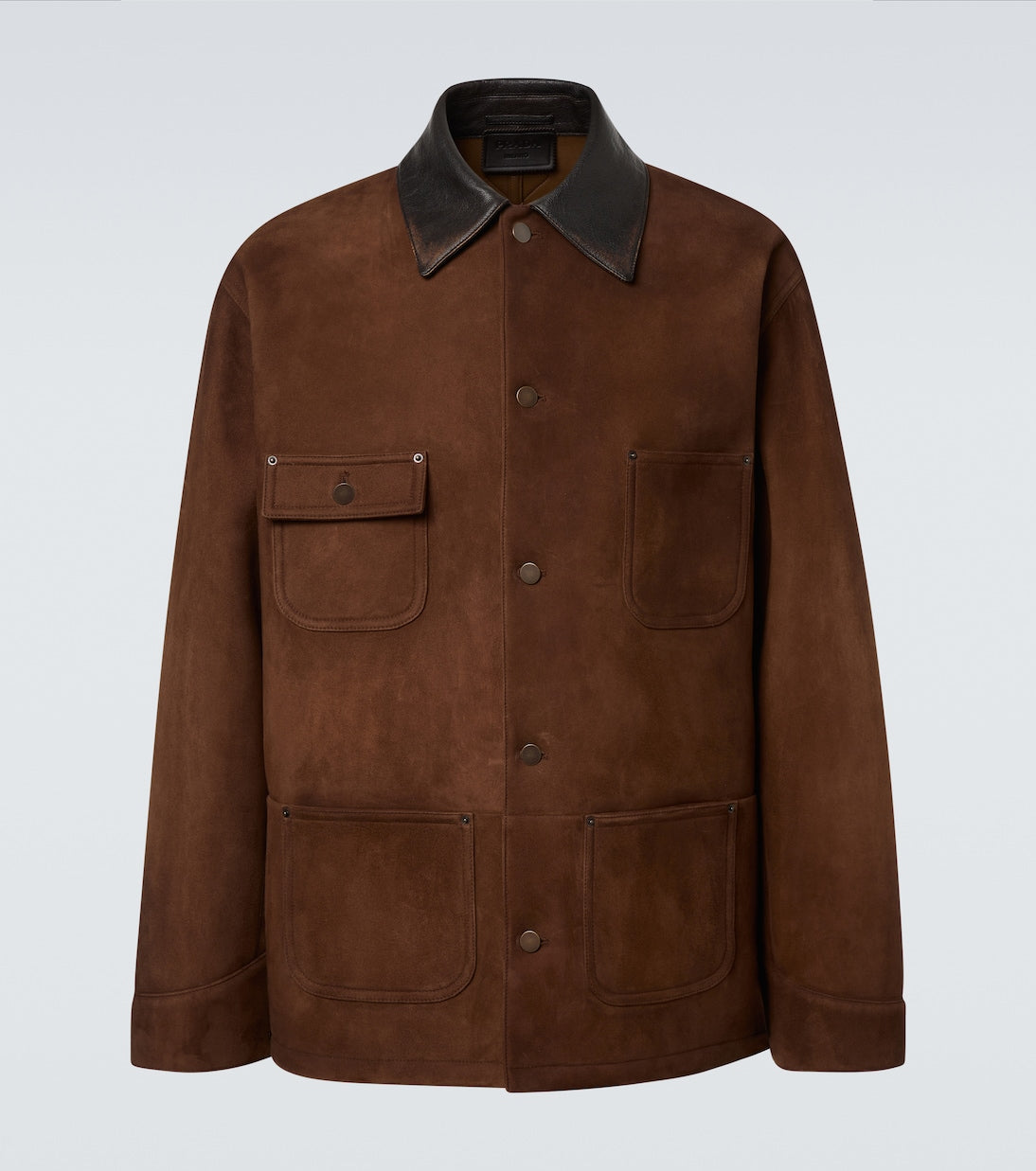 Prada - Leather-trimmed suede jacket