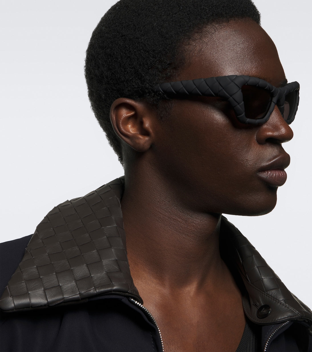 Bottega Veneta - Intrecciato rectangular sunglasses