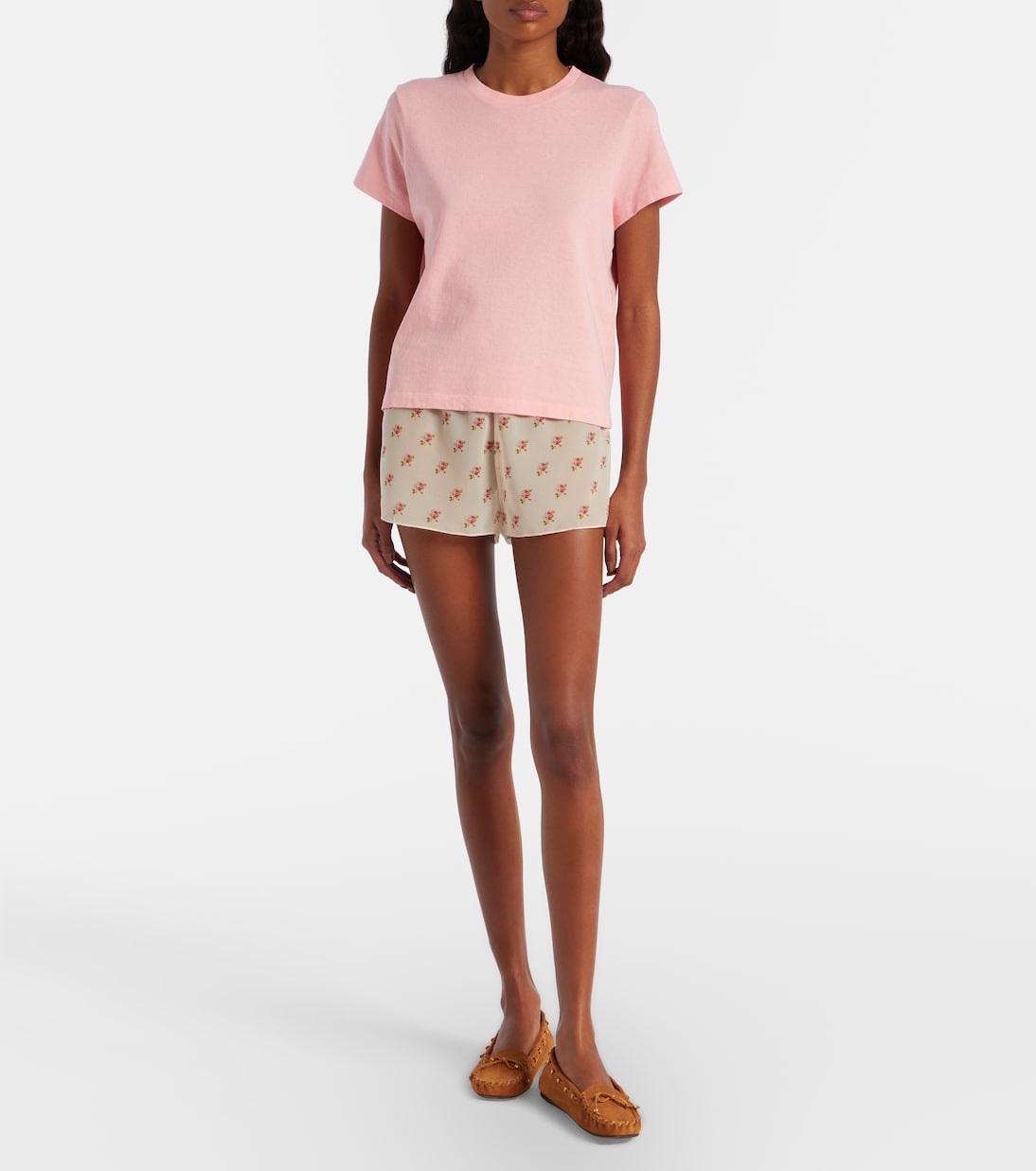 Khaite - Tilly floral silk organza shorts