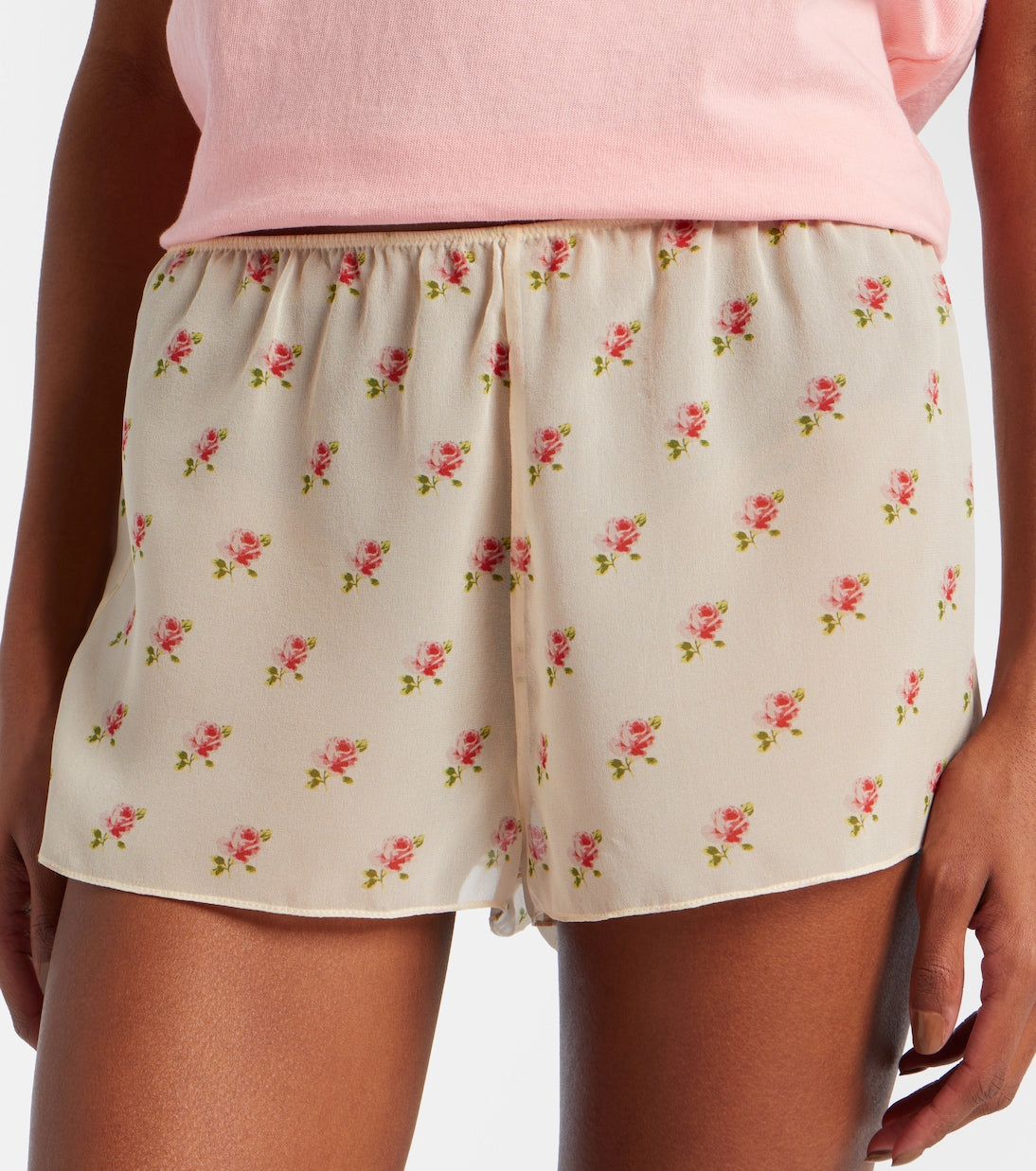 Khaite - Tilly floral silk organza shorts