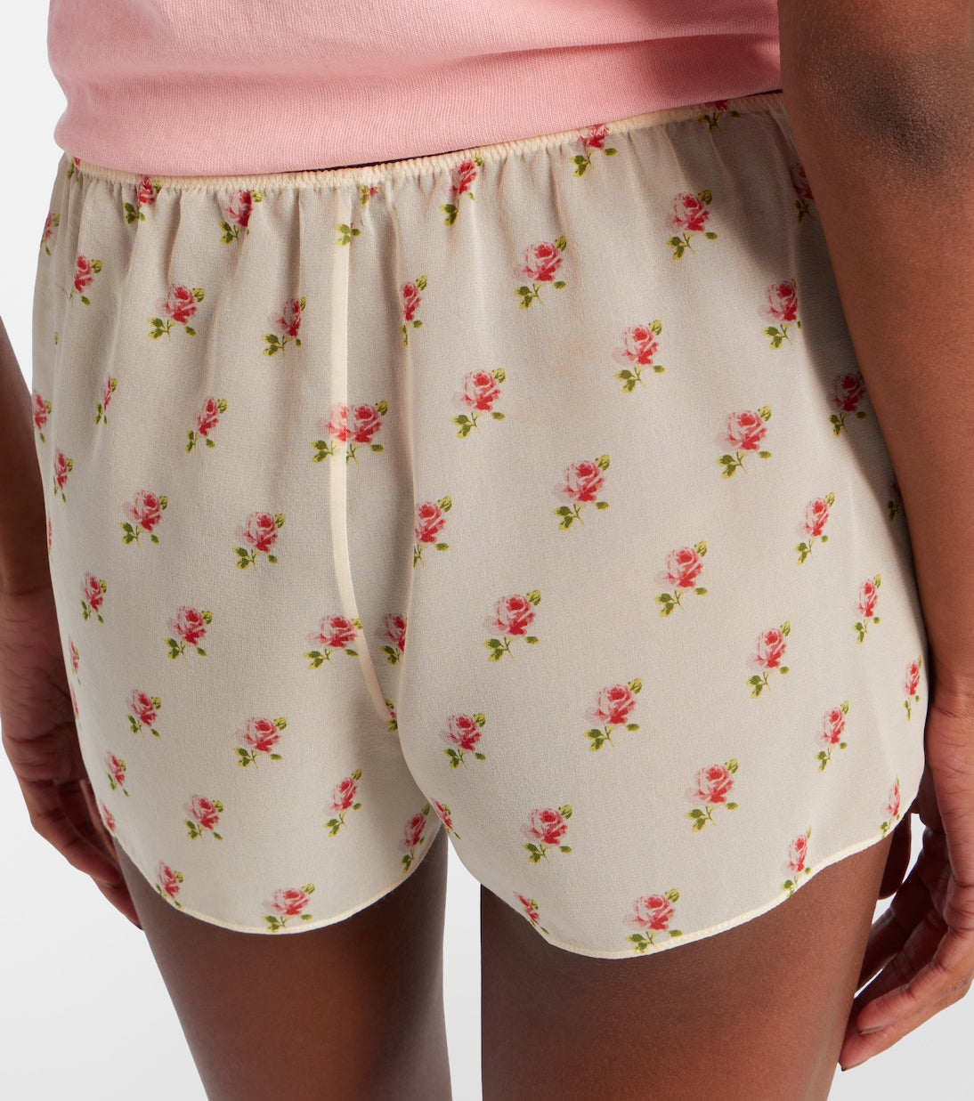 Khaite - Tilly floral silk organza shorts