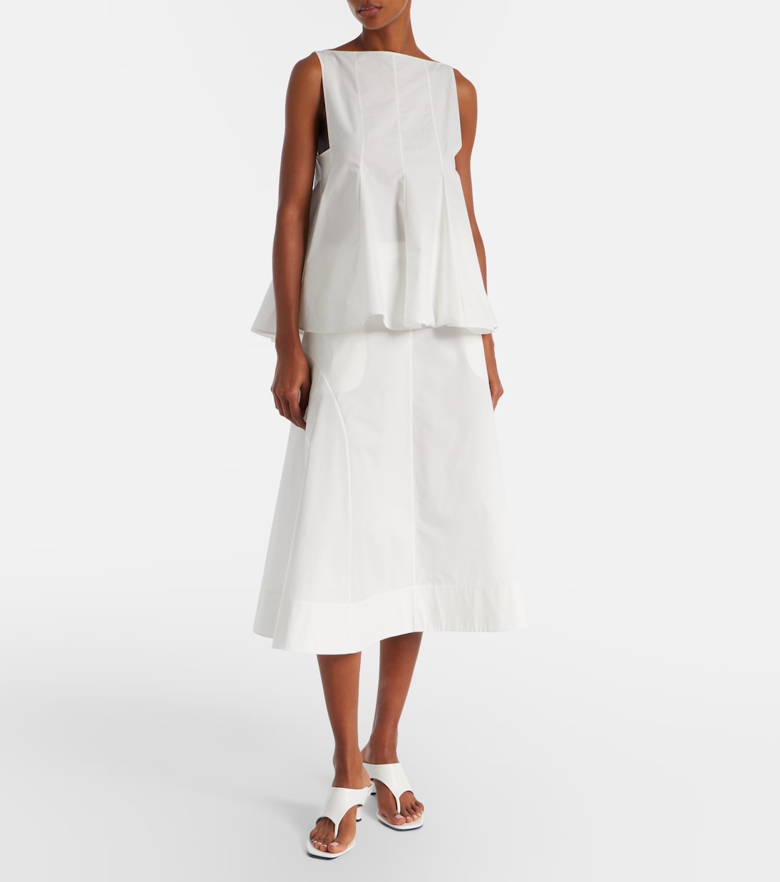 Khaite - Artin cotton midi skirt