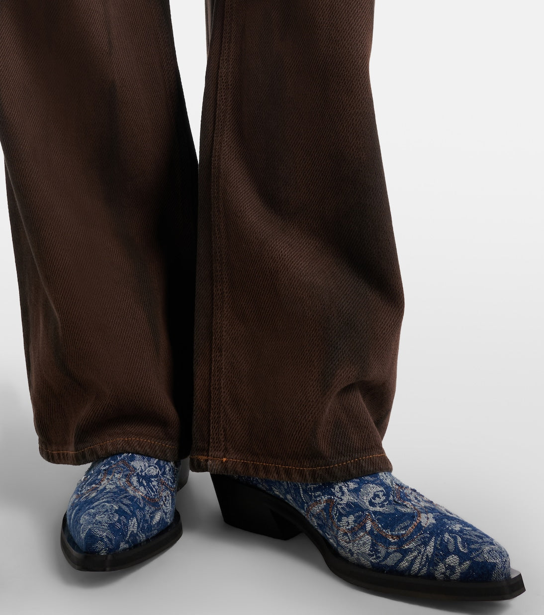 Ganni - Low Shaft embroidered jacquard cowboy boots