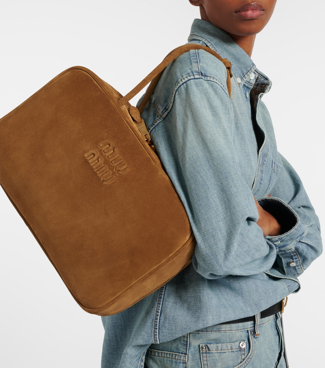 Miu Miu - Beau Large suede tote bag