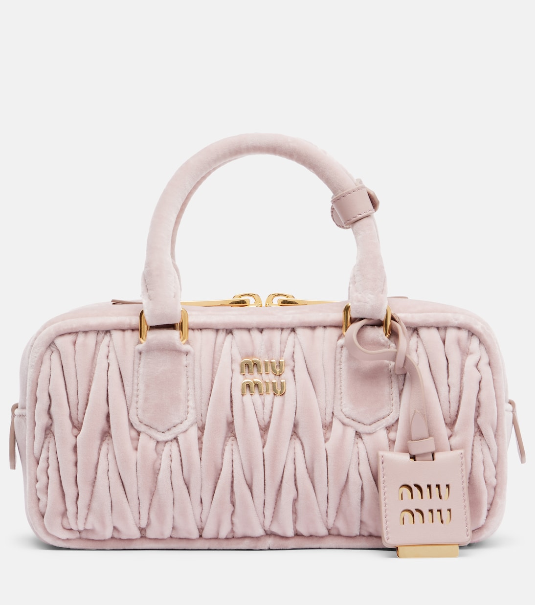 Miu Miu - Arcadie matelassé suede top-handle bag