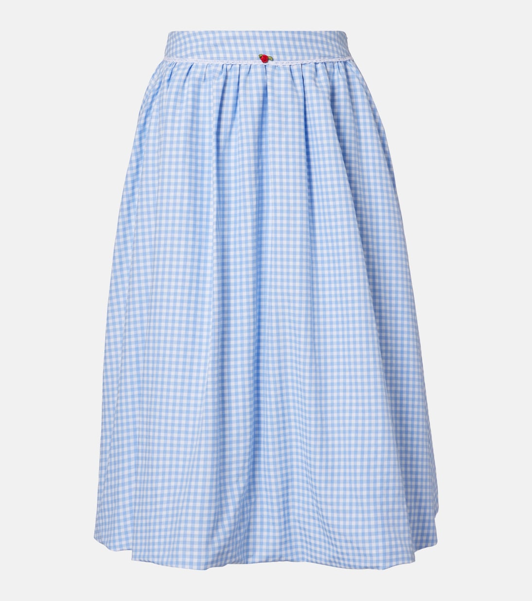 Bananhot - Alba gingham cotton poplin midi skirt
