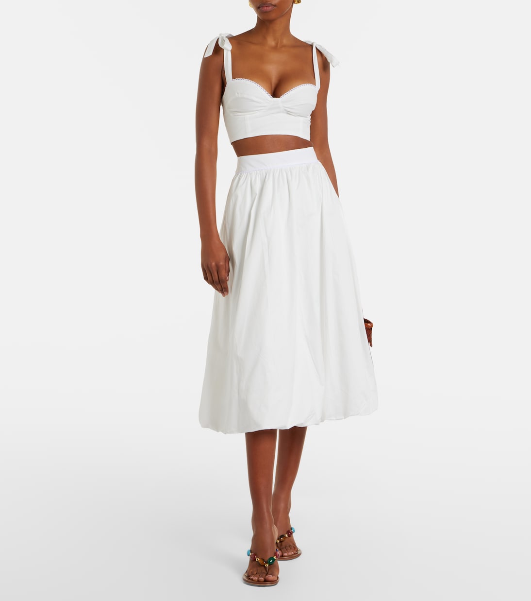 Bananhot - Alba cotton poplin midi skirt