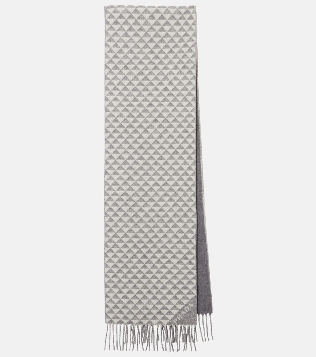 Prada - Logo wool and cashmere jacquard scarf