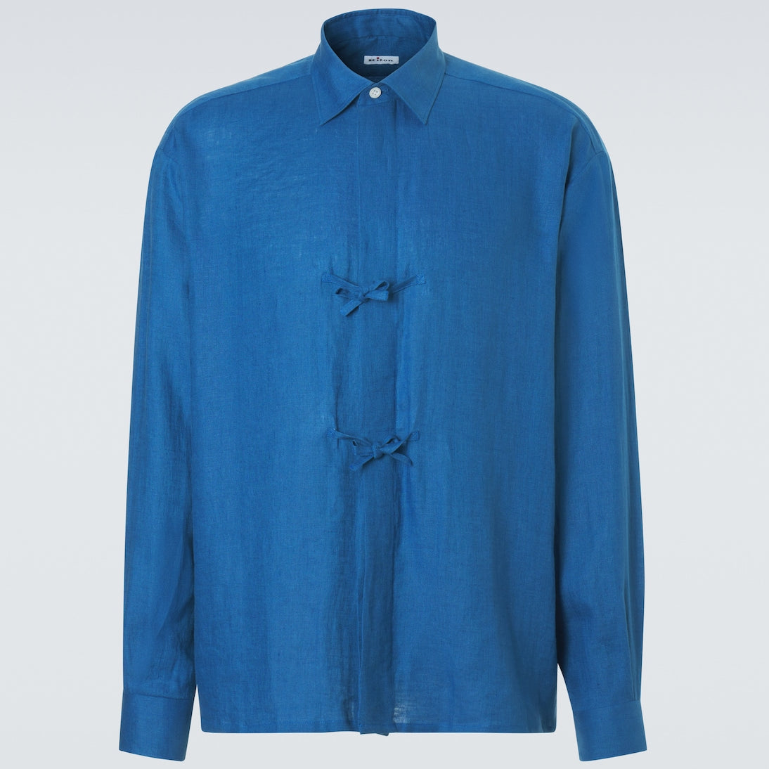 Kiton - Bow-detail linen shirt