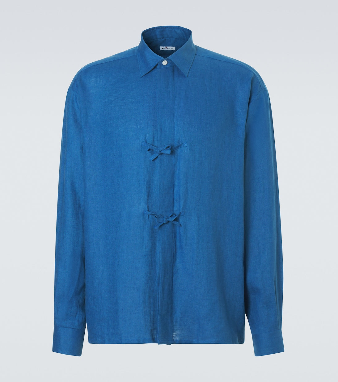 Kiton - Bow-detail linen shirt
