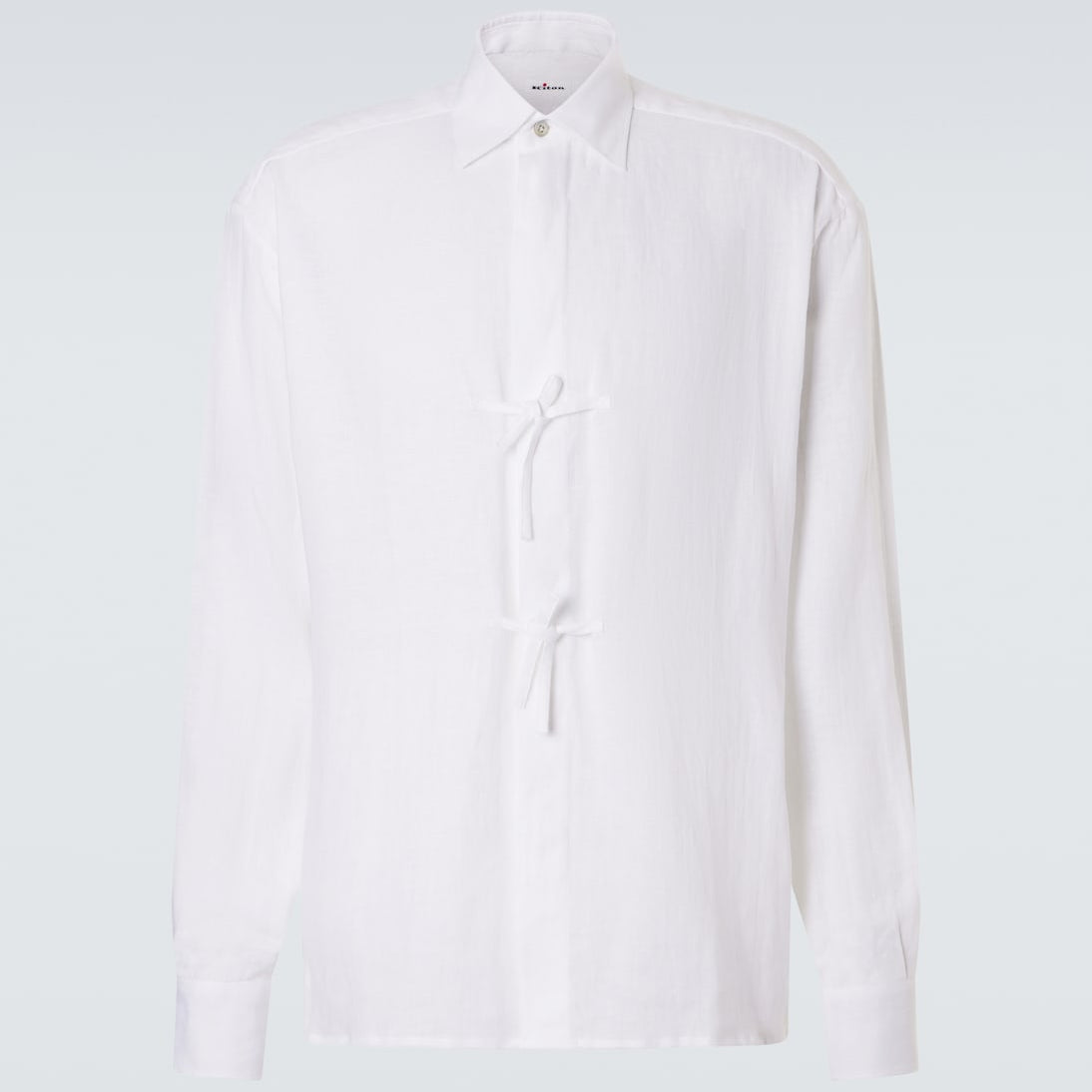 Kiton - Dorian bow-detail linen shirt