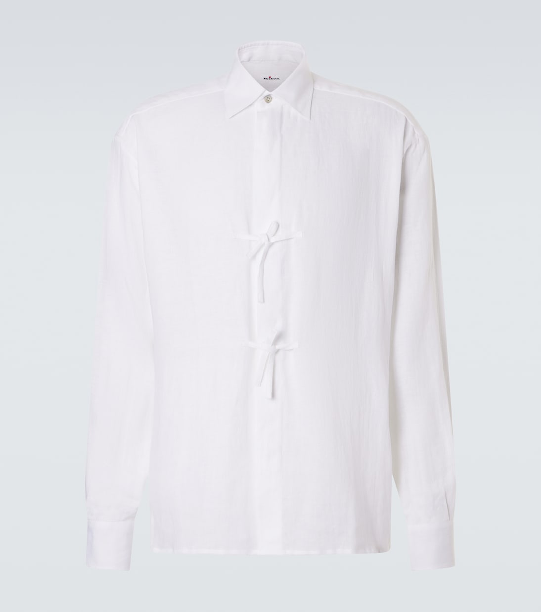 Kiton - Dorian bow-detail linen shirt