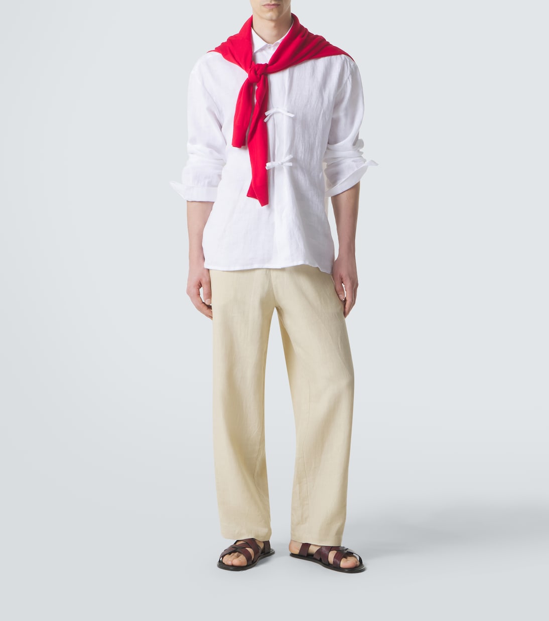 Kiton - Dorian bow-detail linen shirt