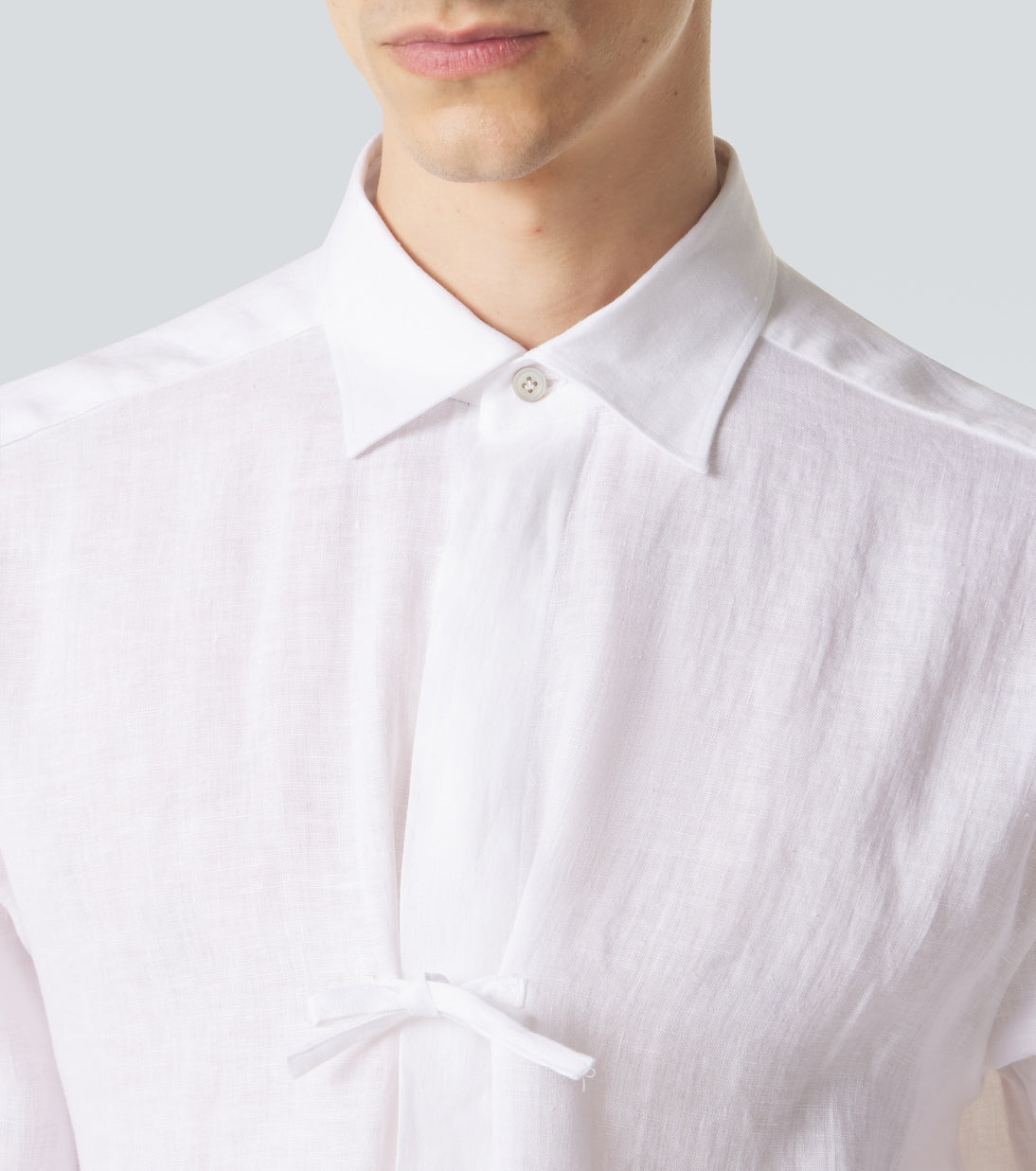 Kiton - Dorian bow-detail linen shirt
