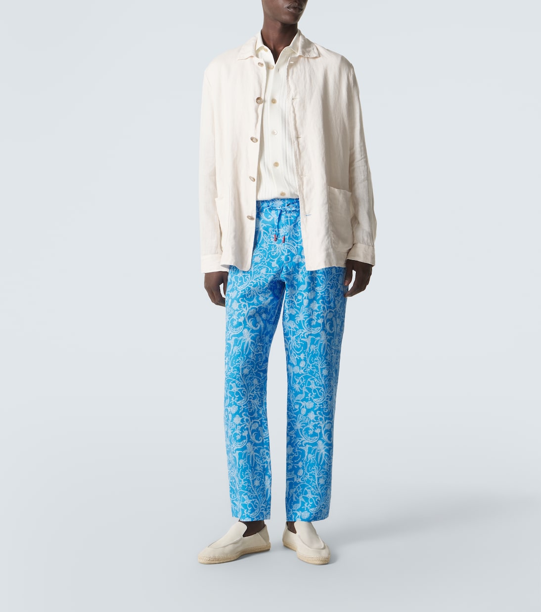 Kiton - Printed linen pants