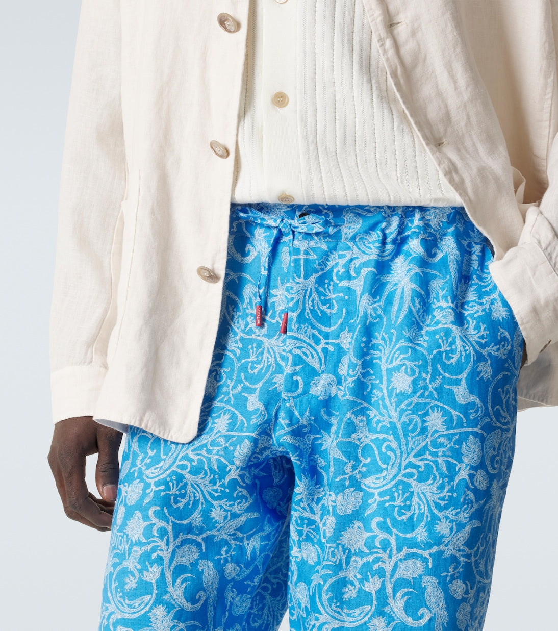 Kiton - Printed linen pants