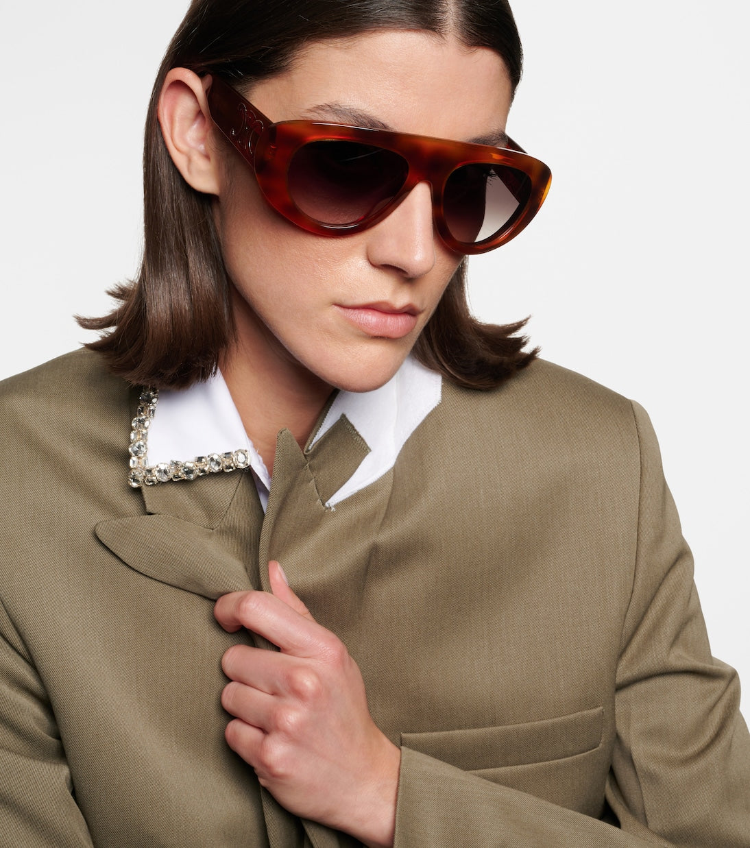 Celine Eyewear - Triomphe Stamp 01 flat-top sunglasses