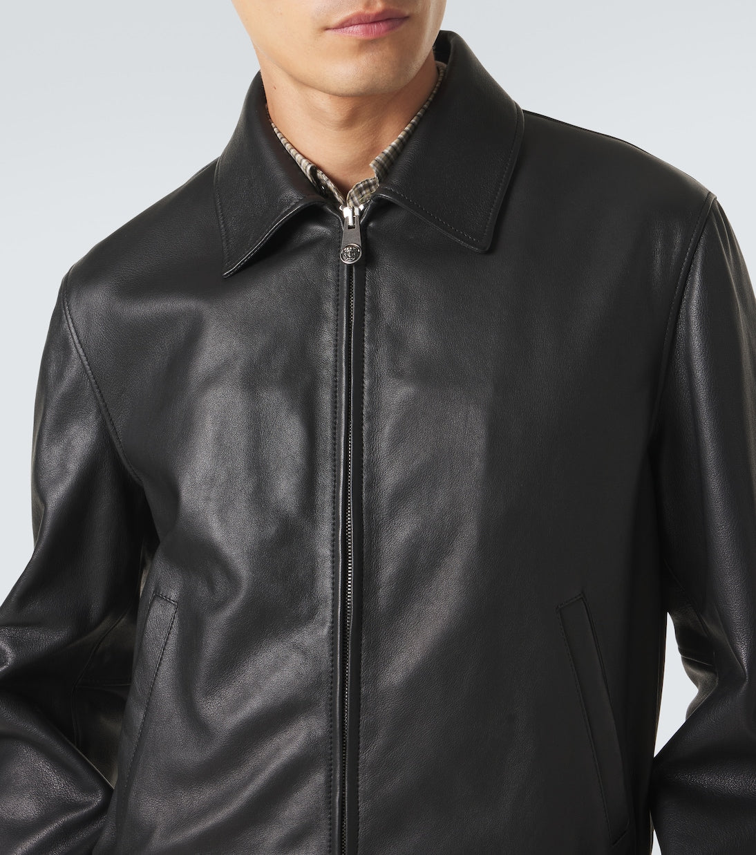 Versace - Leather blouson jacket
