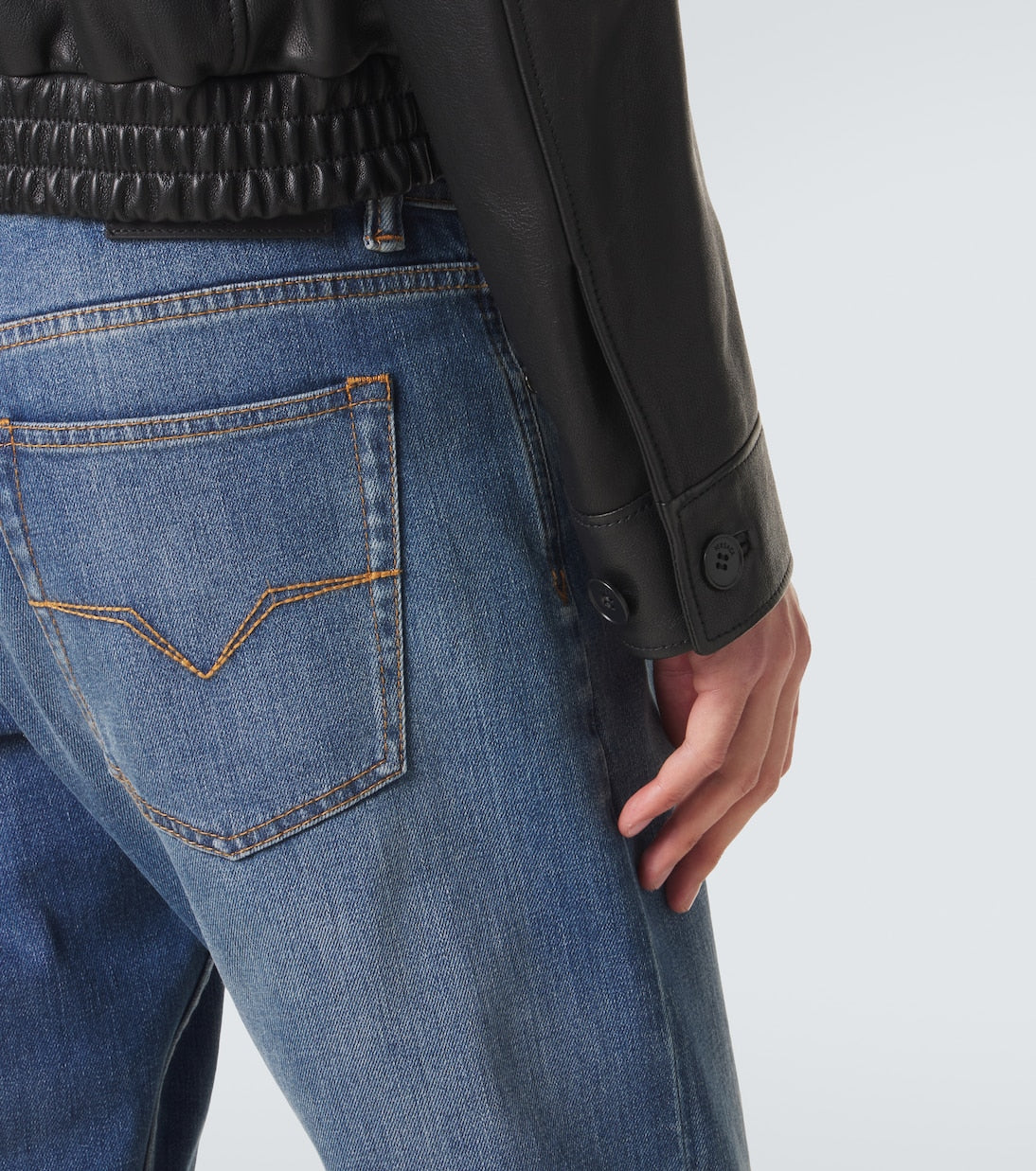 Versace - Leather blouson jacket