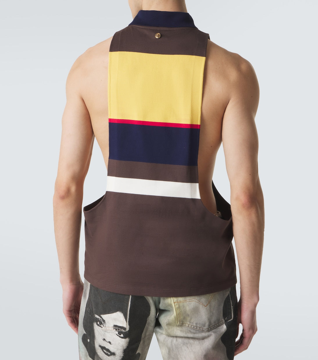 Versace - Striped cotton tank top