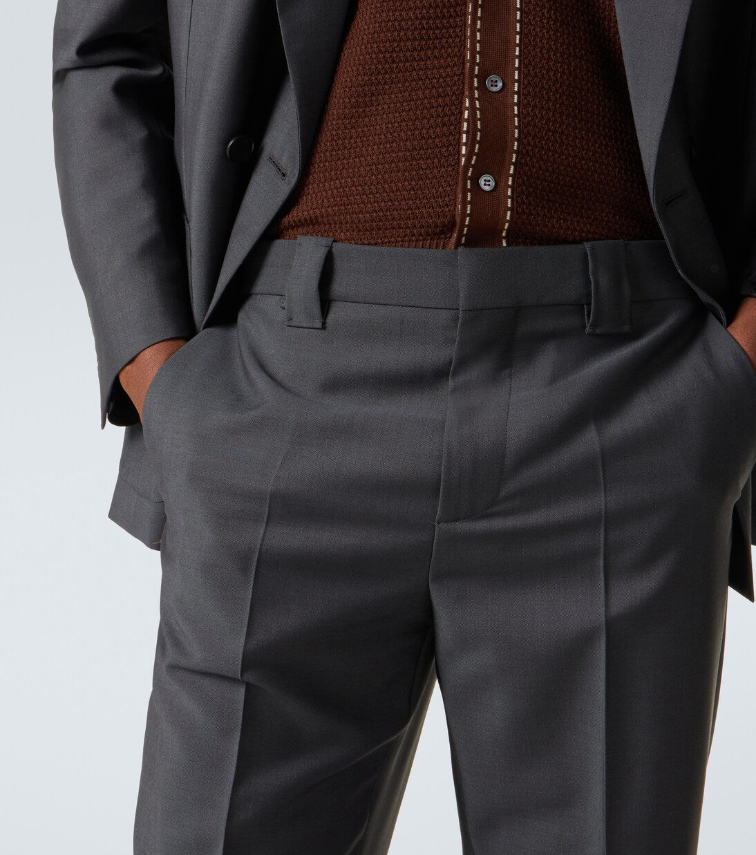 Versace - Cropped wool and mohair straight pants