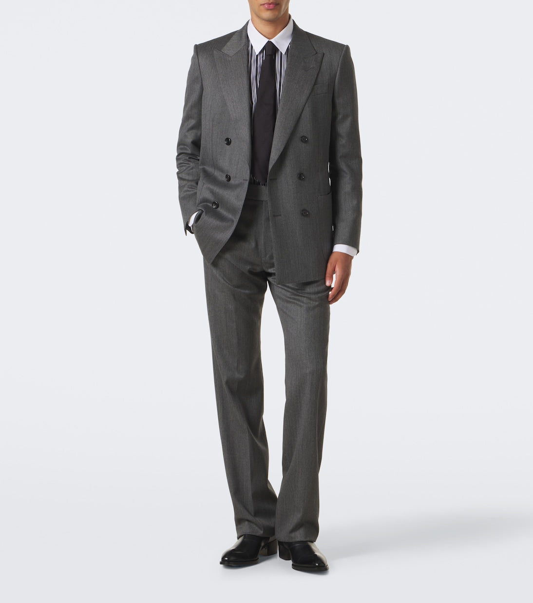 Tom Ford - Mouliné wool twill straight pants