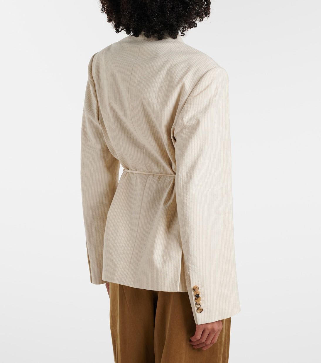 Dries Van Noten - Pinstripe double-breasted cotton-blend blazer