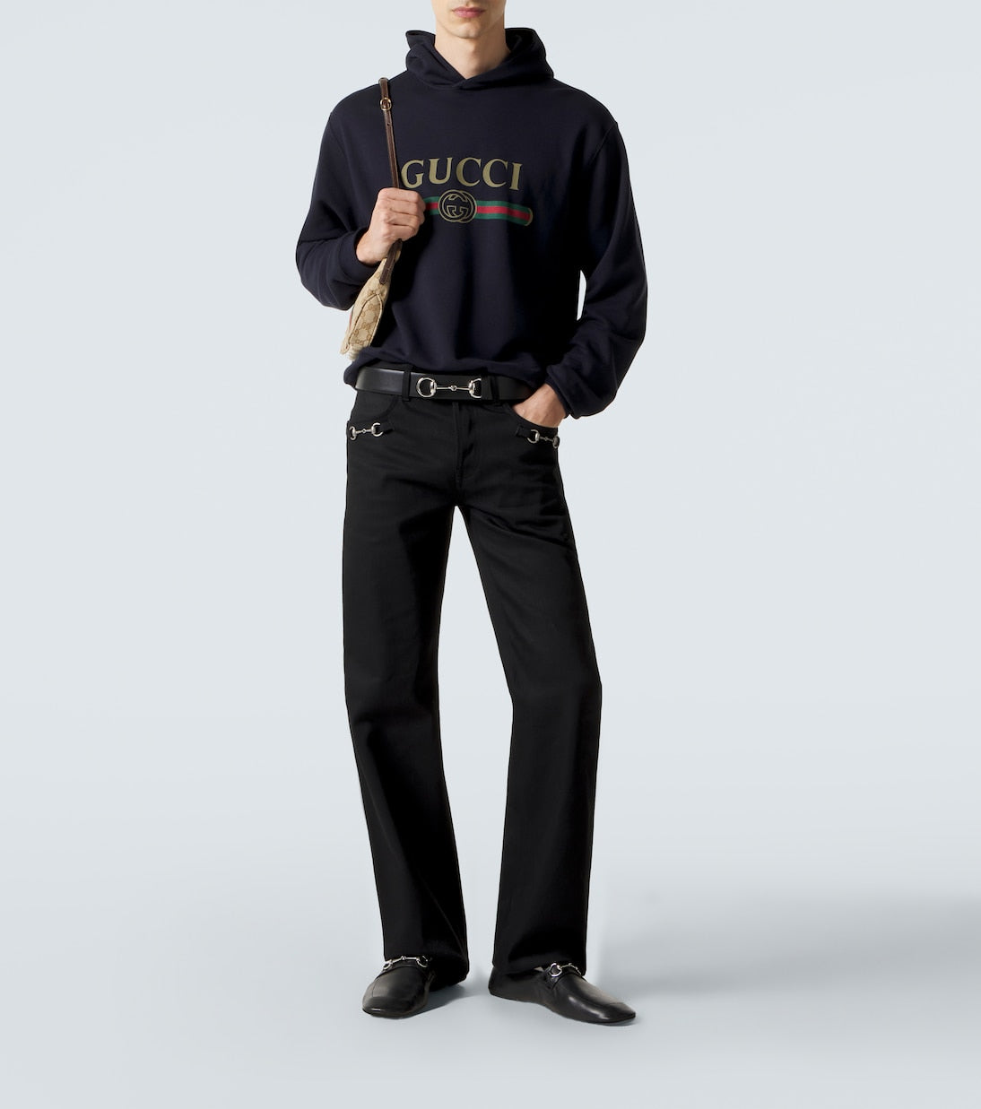 Gucci - Logo cotton and cashmere jersey hoodie