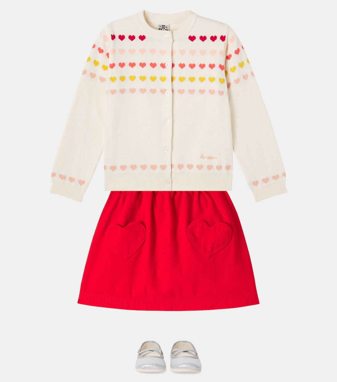Bonton - Laligne jacquard cotton cardigan