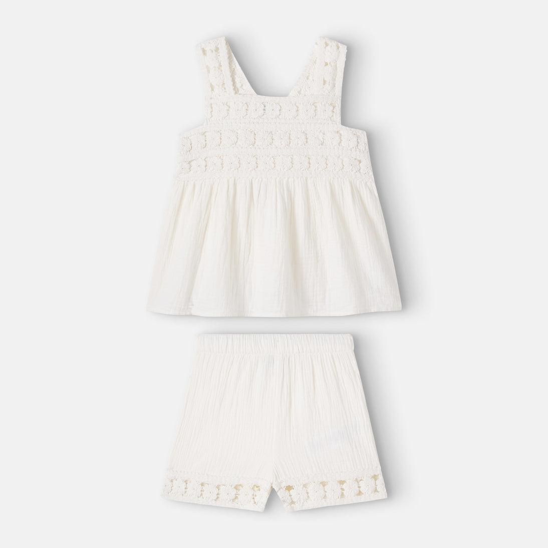 Bonton - Nouki crochet cotton top and shorts