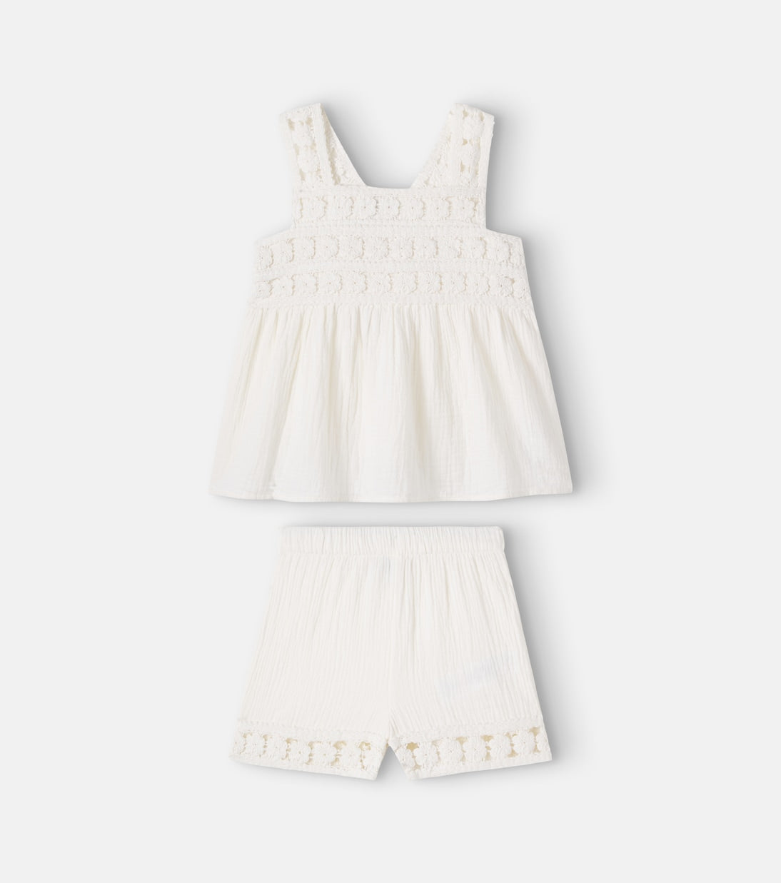 Bonton - Nouki crochet cotton top and shorts