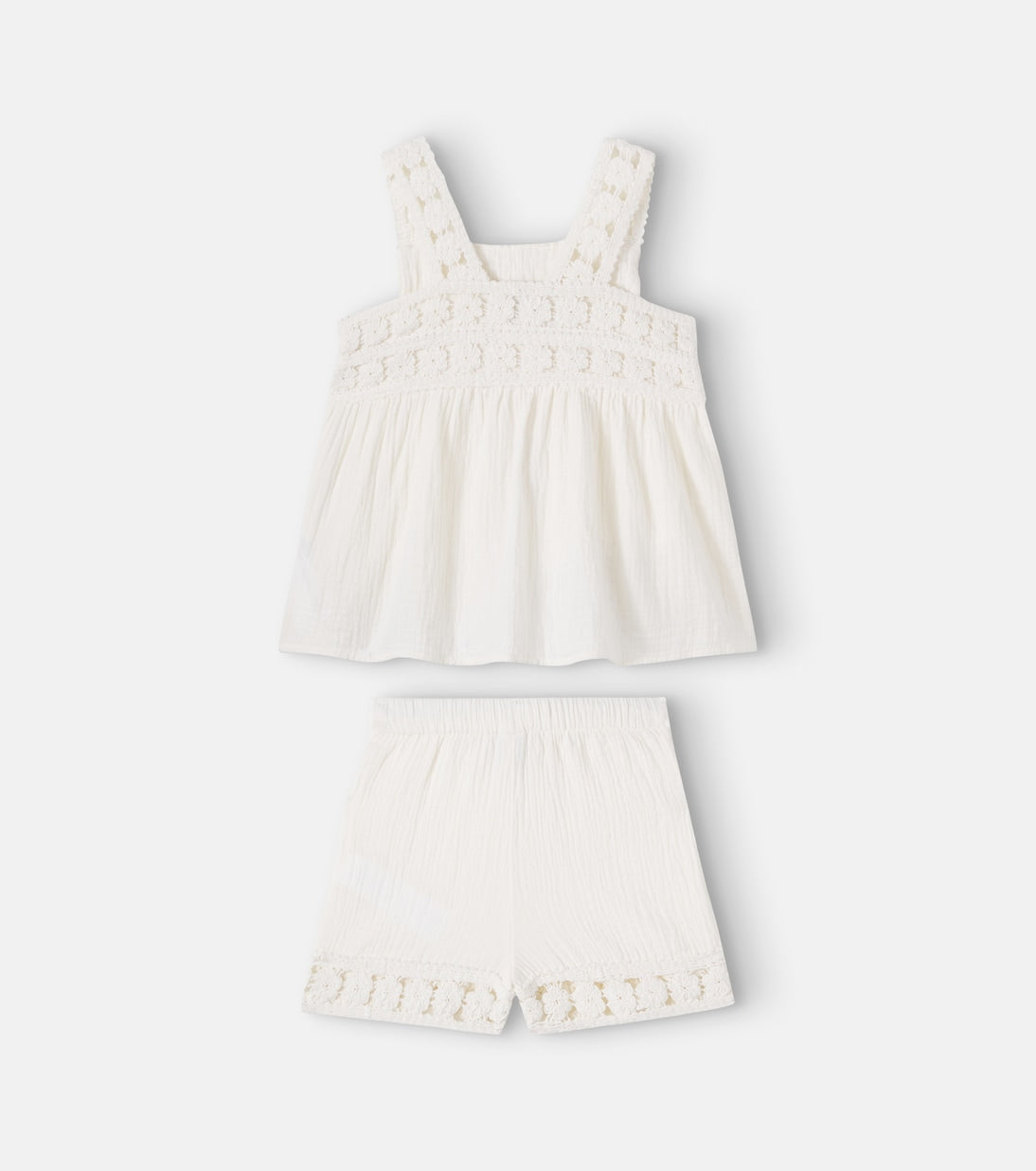 Bonton - Nouki crochet cotton top and shorts