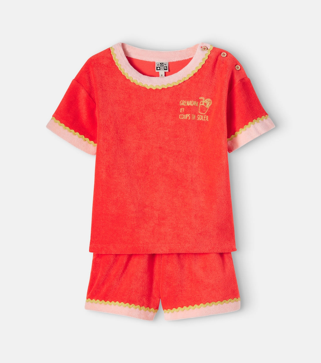 Bonton - Livia cotton terry T-shirt and shorts set