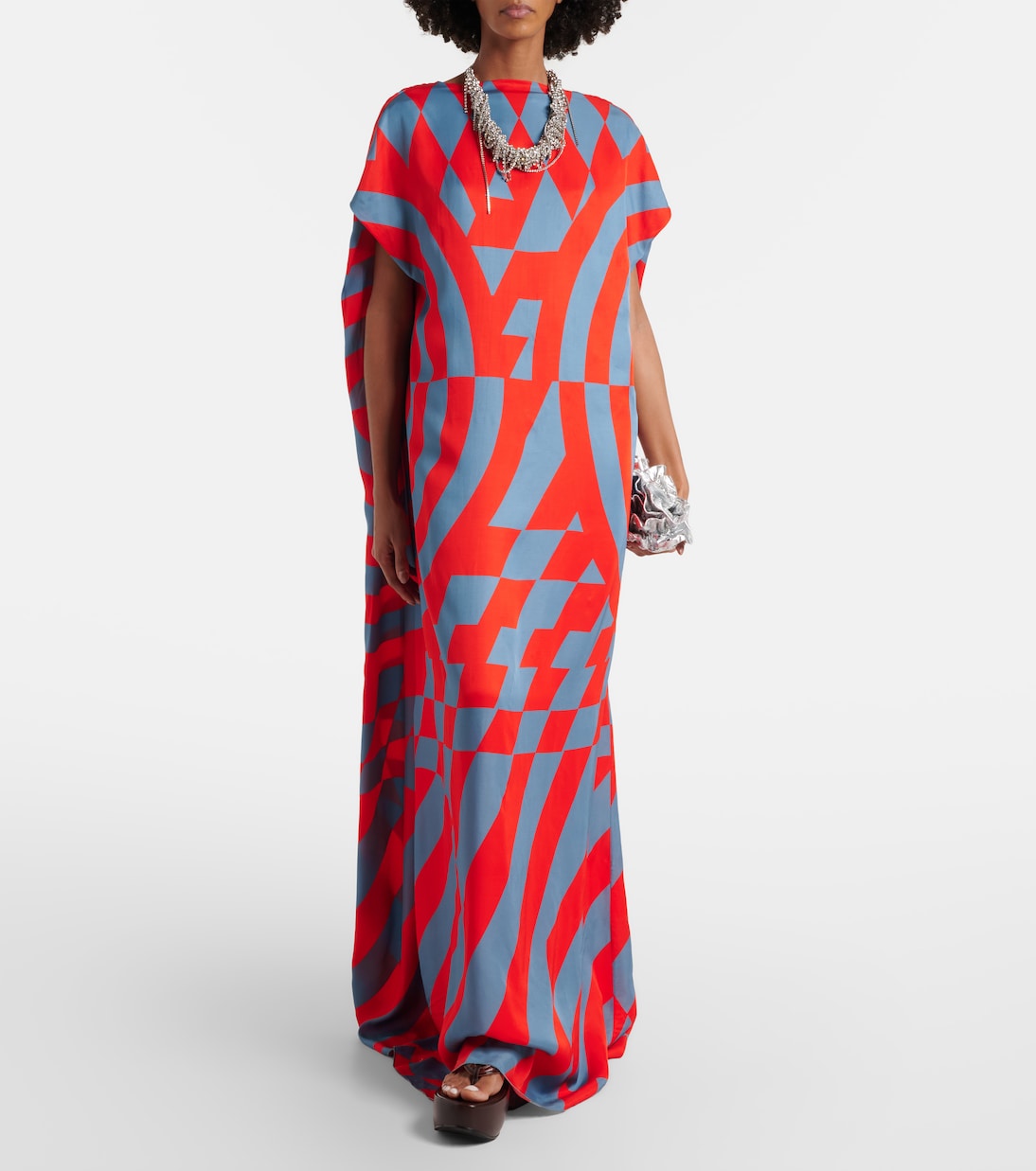 Dries Van Noten - Printed satin maxi dress