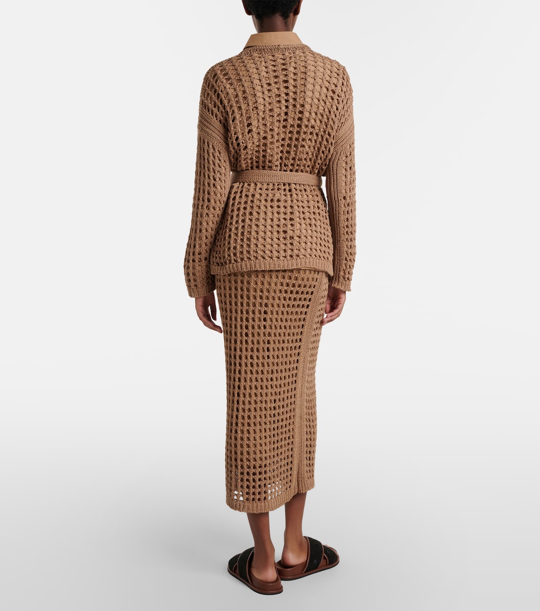 Max Mara - Geode open-knit cotton midi skirt