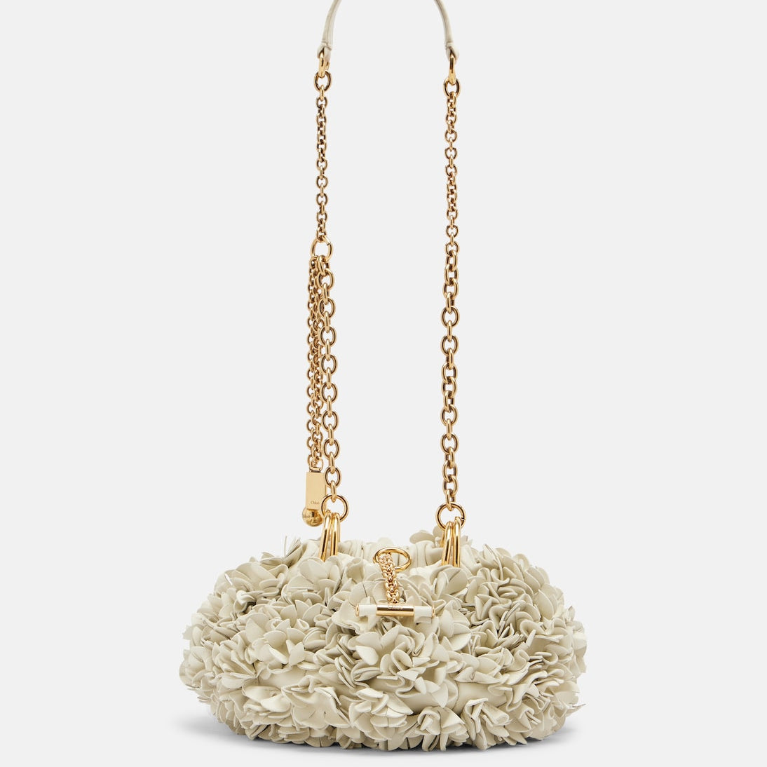 Chloé - Chloé Plissé floral leather shoulder bag