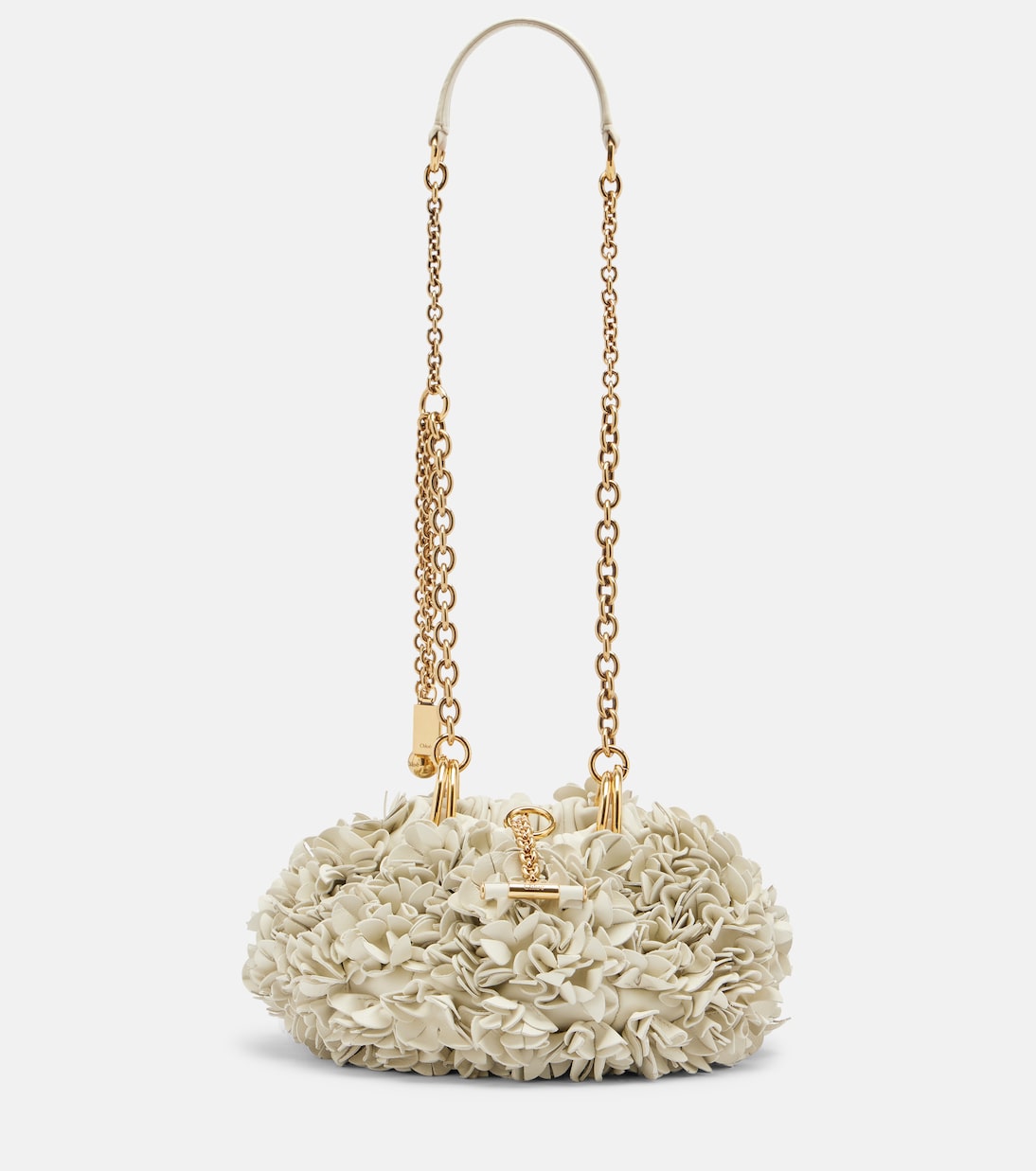Chloé - Chloé Plissé floral leather shoulder bag