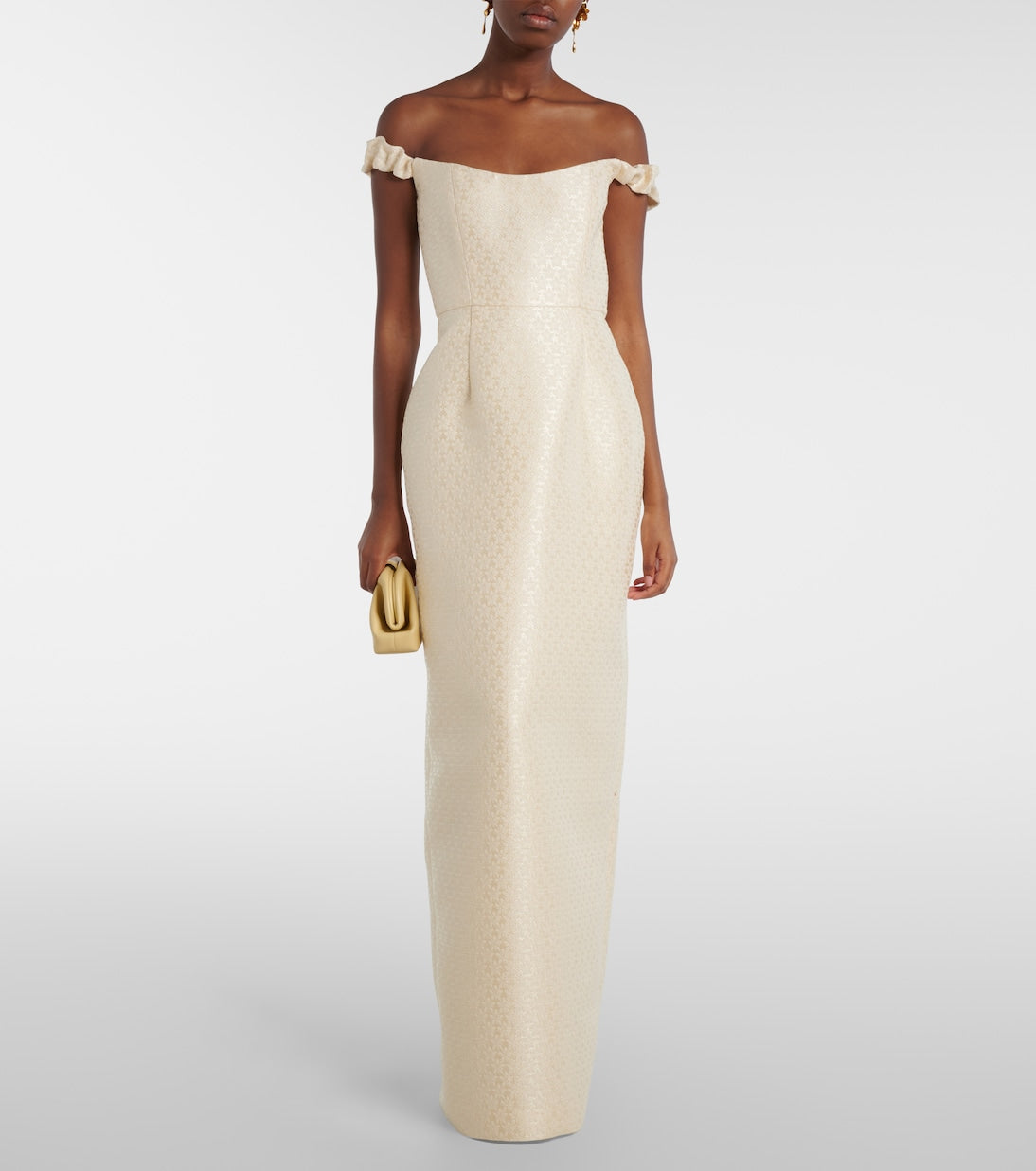 Markarian - Bridal Yolanda brocade off-shoulder gown