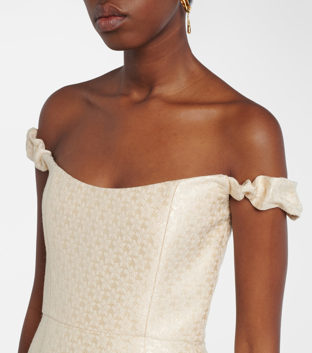 Markarian - Bridal Yolanda brocade off-shoulder gown