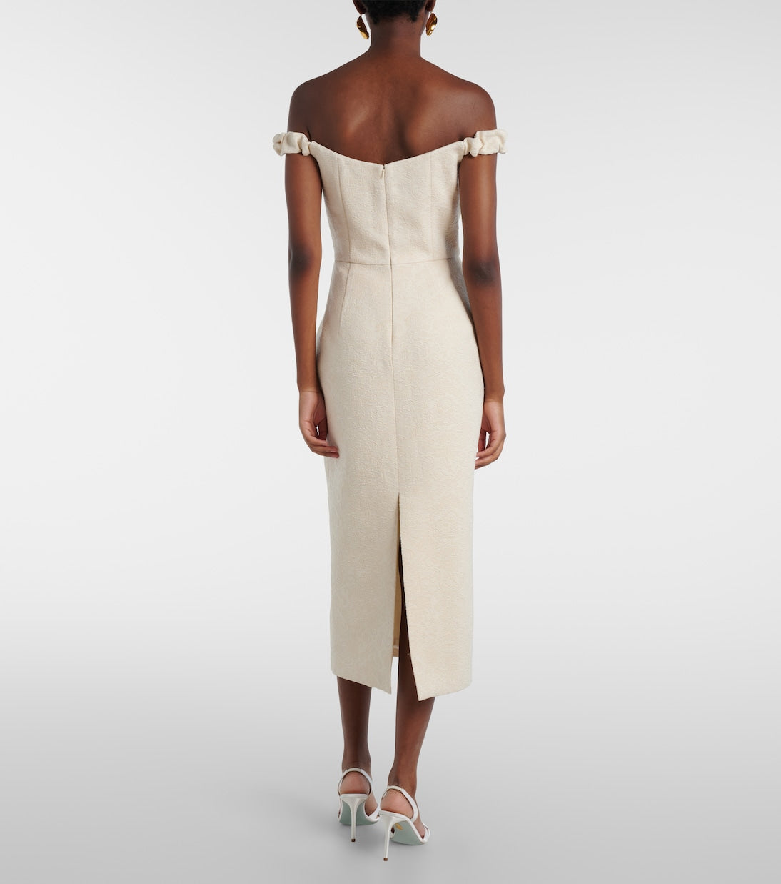 Markarian - Bridal Amina wool-blend jacquard midi dress