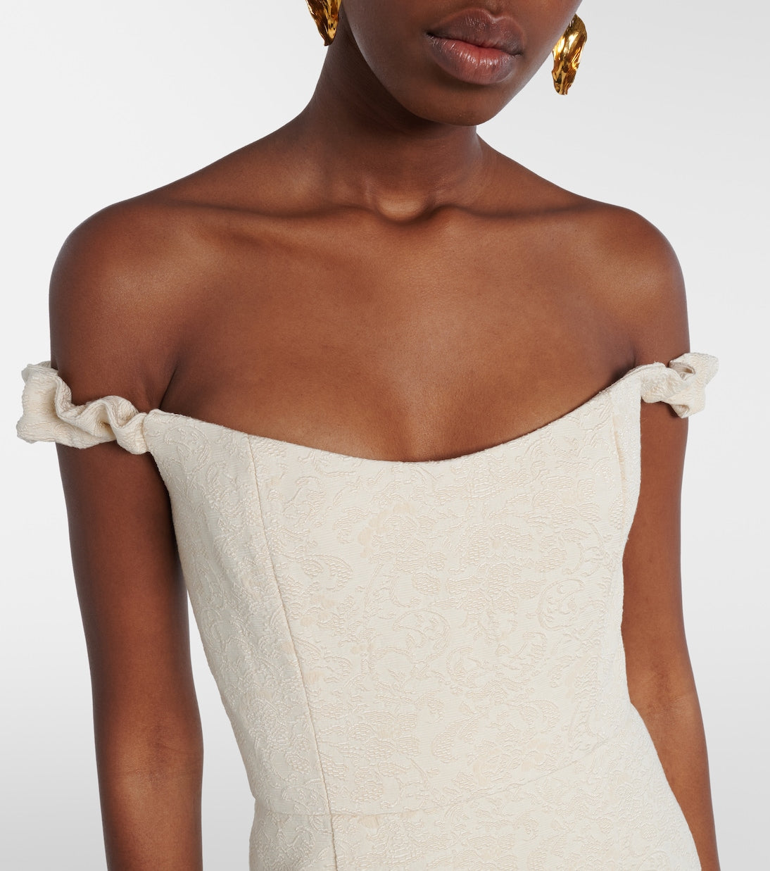 Markarian - Bridal Amina wool-blend jacquard midi dress