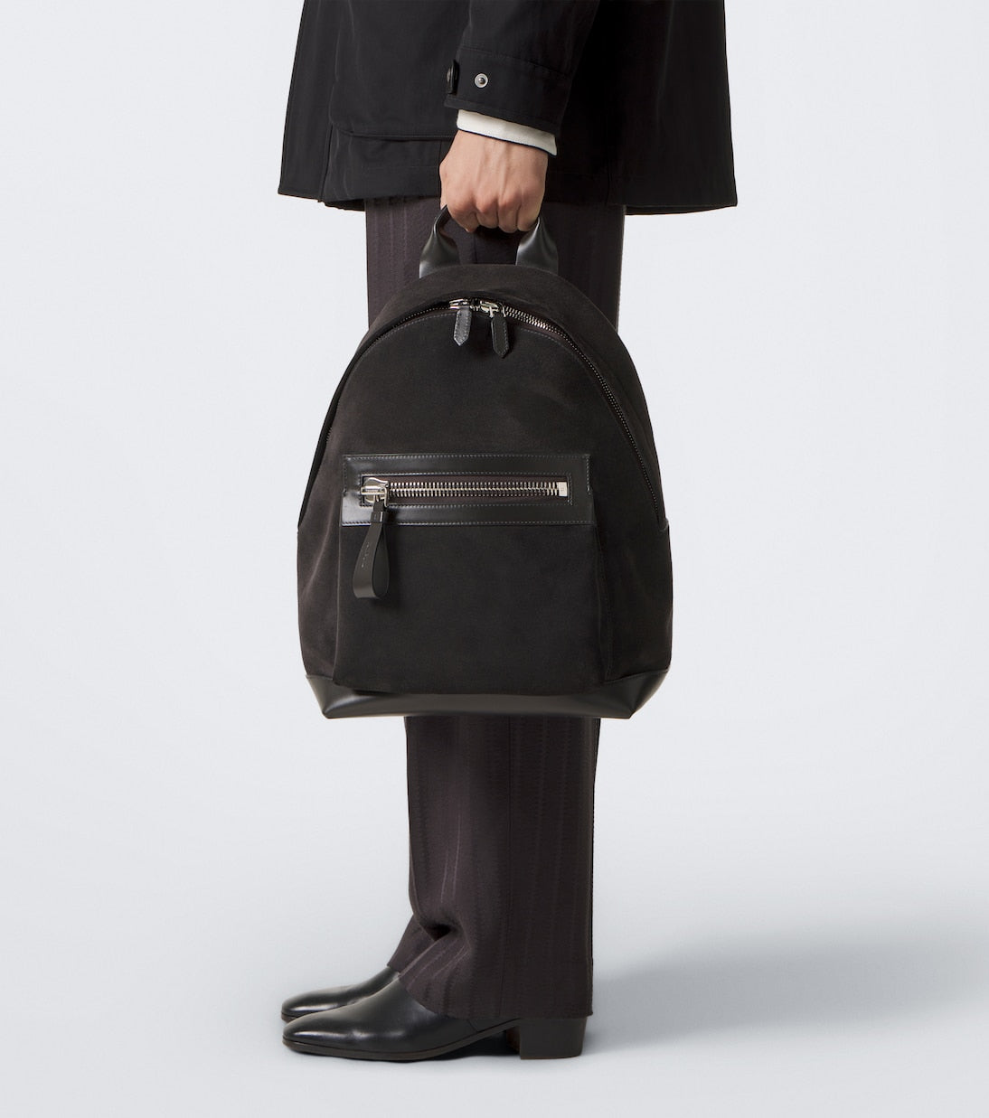 Tom Ford - Buckley leather-trimmed suede backpack