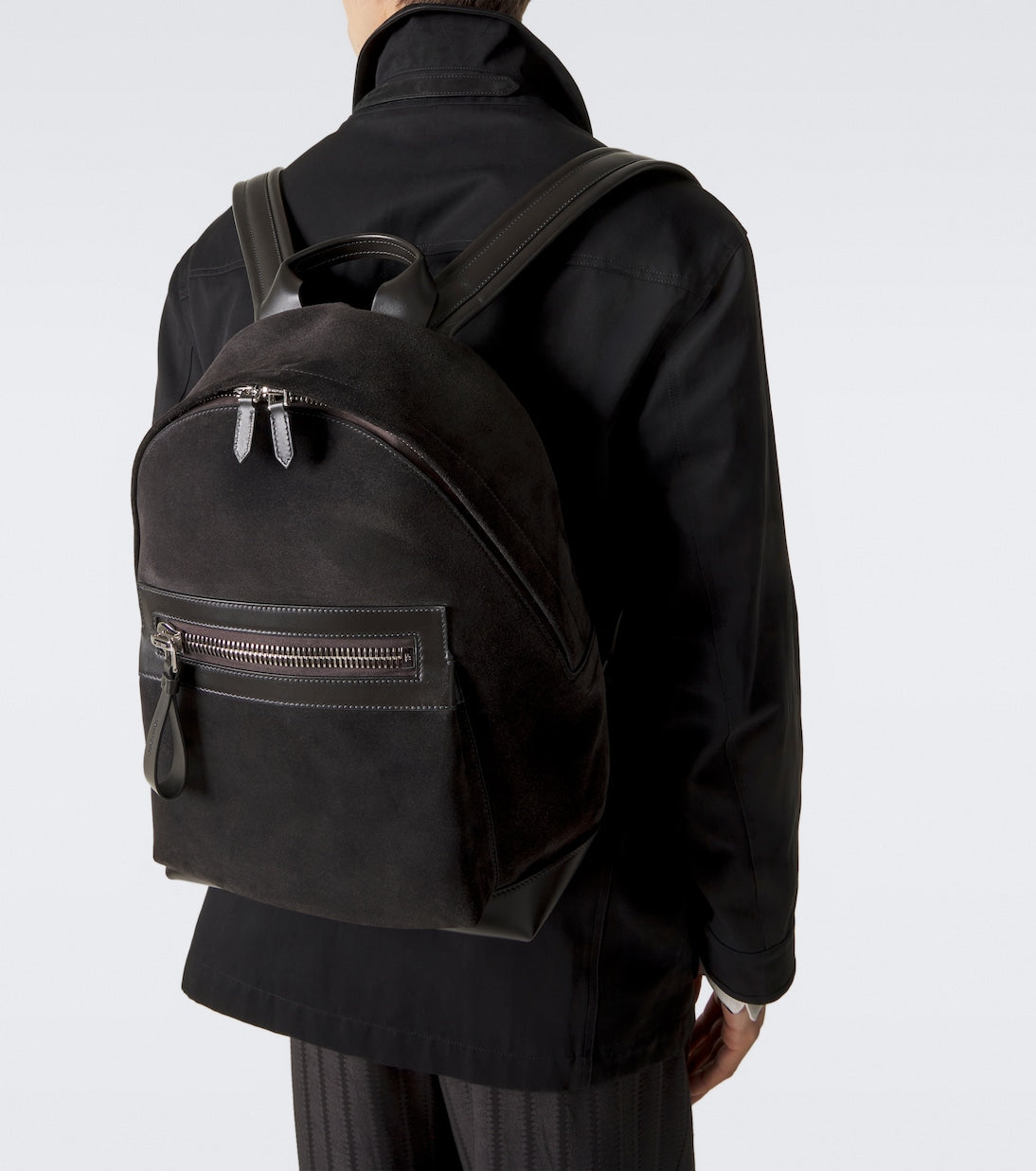 Tom Ford - Buckley leather-trimmed suede backpack